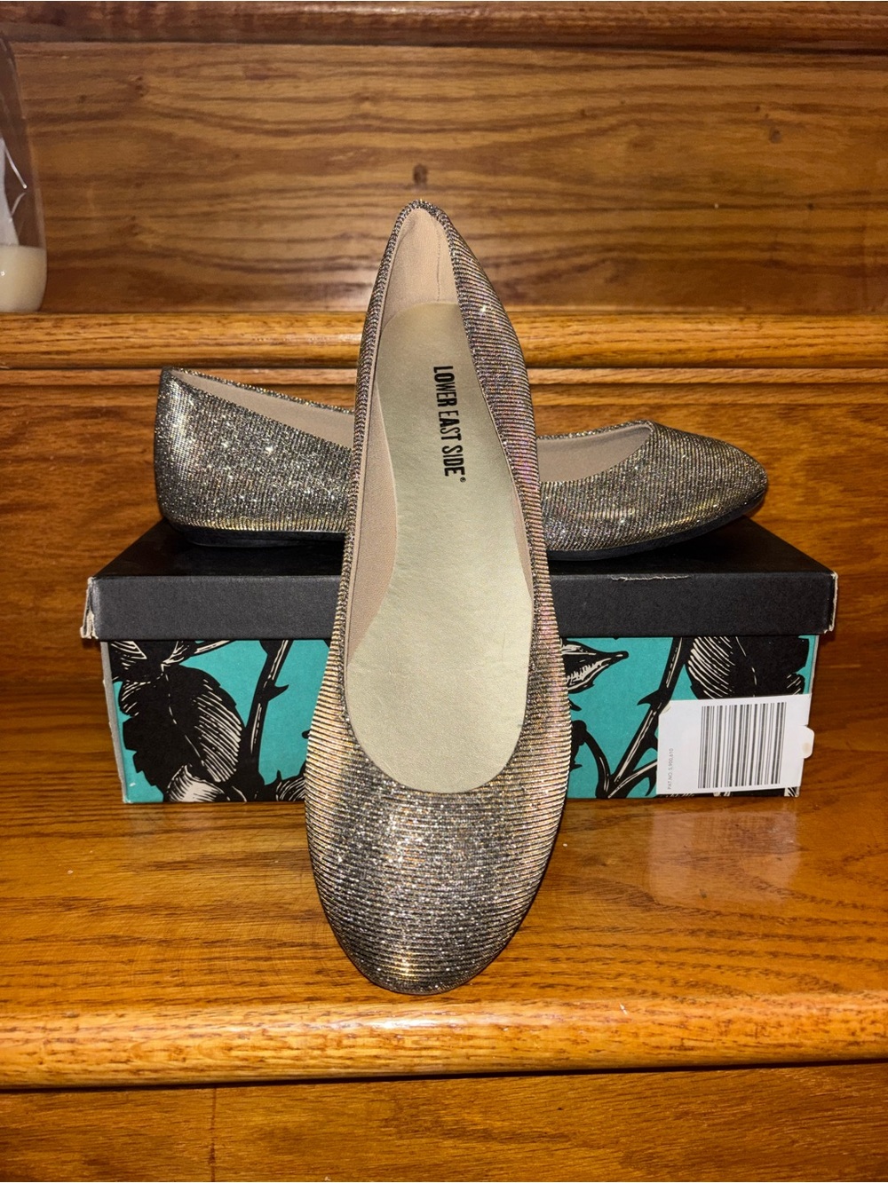 LOWER EAST SIDE Glittered Ballet Flats — Gold